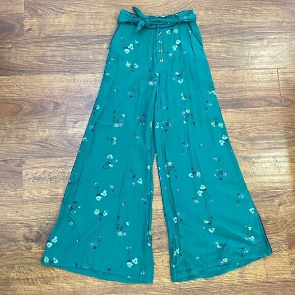 Free People size 0 Bennie Floral Printed Trouser Pants Wide Leg - Picture 3 of 8